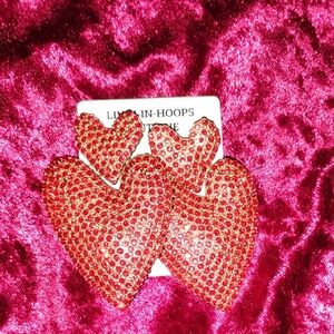 Heart-Shaped Red Earrings